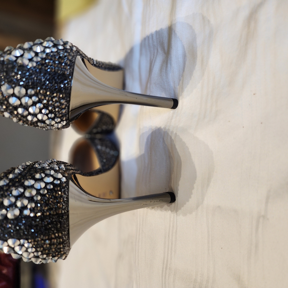 Gianni Bini Black and Silver Heels